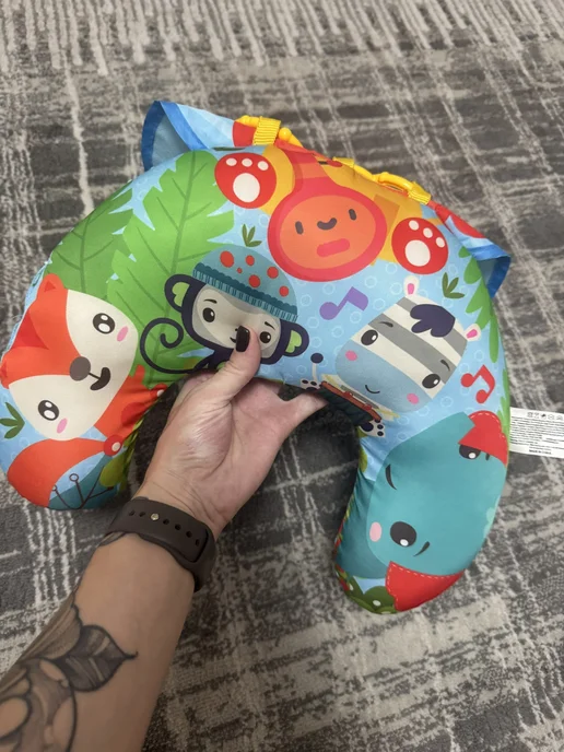Tiptinytoe Развивающий коврик подушка с игрушками для малыша на пол, голубой, фото 4