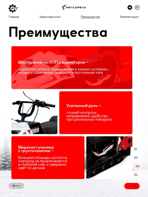 БТС Снегоход утилитарный 20 л.с, 4-тактный Loncin 460 см³, 20 л, фото 4