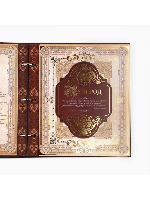 Родословная книга с рамкой под фото «Семейная летопись», 22, коричневый, фото 6