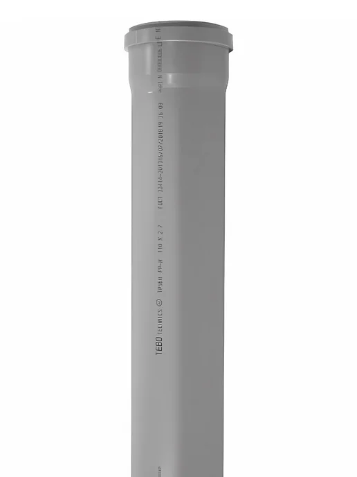 TEBO Труба канализационная 50x1,8x500, серый, фото 6