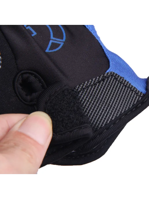 Фитнес перчатки веловолна Gel, полпальца, синие, размер XL, синий, фото 6