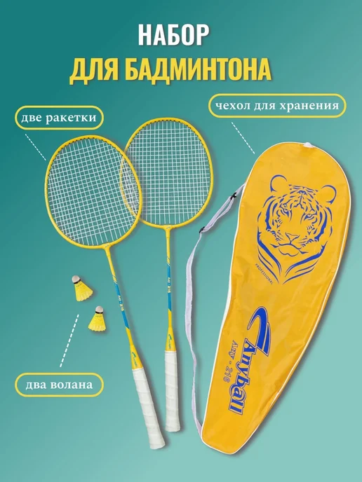 Набор для бадминтона с двумя ракетками и воланчиками, вариант