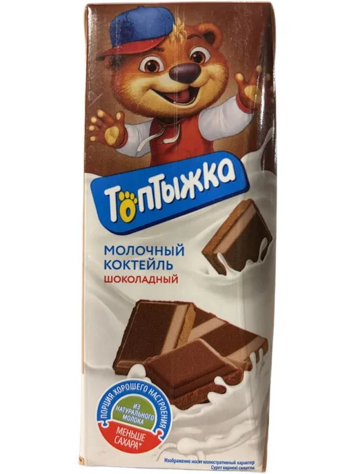 Коктейль молочный шоколадный Топтыжка 200 мл, 10 шт, 200 мл, 10 шт