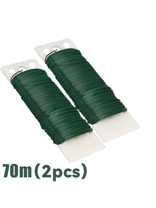 Нет бренда Зеленая гибкая проволока для флористики 2PCS-70M, 2 шт