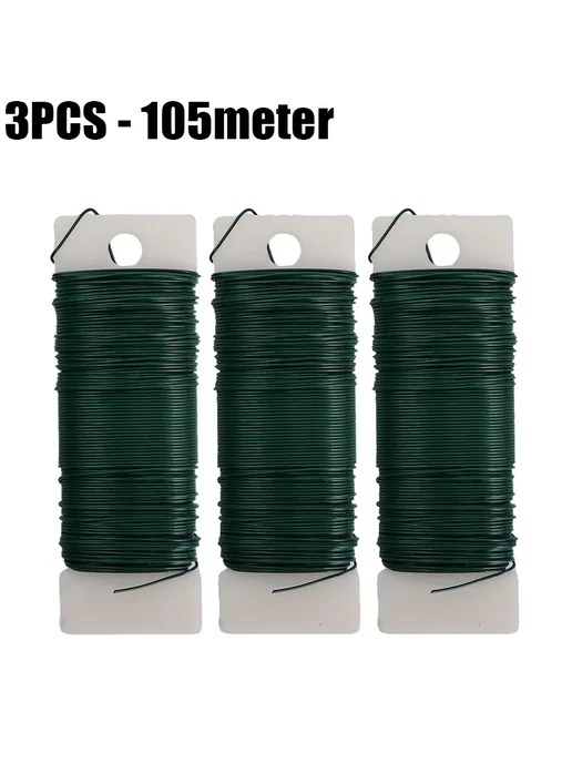 Нет бренда Зеленая гибкая проволока для флористики 2PCS-70M, 3 шт
