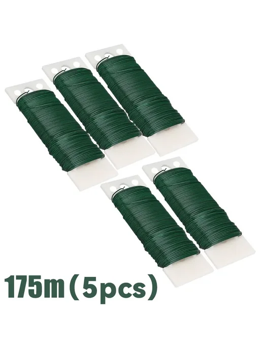 Нет бренда Зеленая гибкая проволока для флористики 2PCS-70M, 5 шт