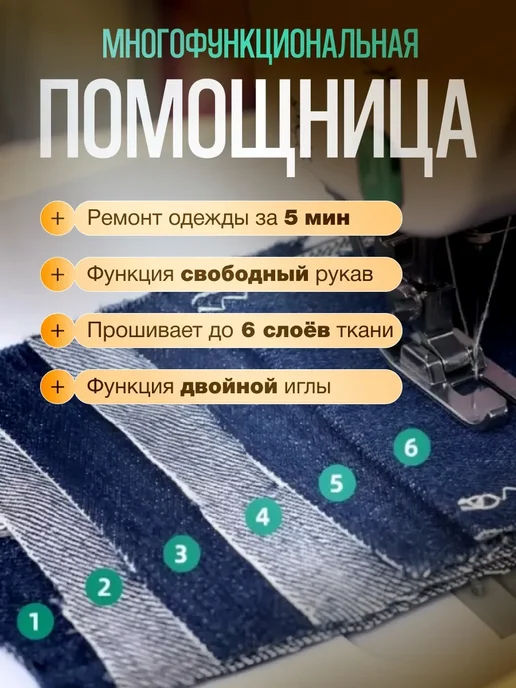 AvanteSewing Швейная машинка мини электрическая портативная на батарейках, вариант, фото 3