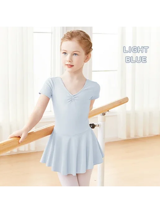 DayDance Балетное платье-купальник розовое для девочки из не, розовый