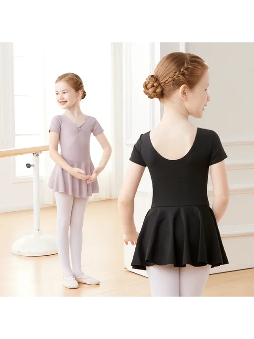 DayDance Балетное платье-купальник розовое для девочки из не, розовый, фото 3