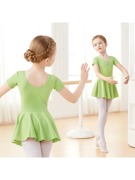 DayDance Балетное платье-купальник розовое для девочки из не, розовый, фото 5
