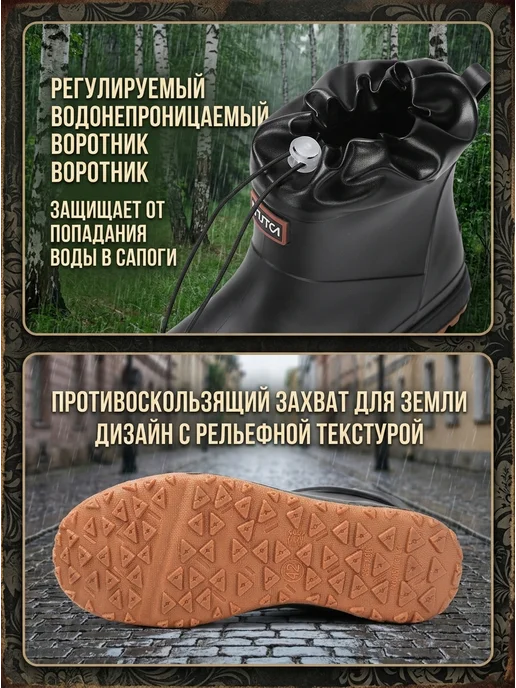 Нет бренда Резиновые сапоги низкие ПВХ для дождя, серый, фото 4