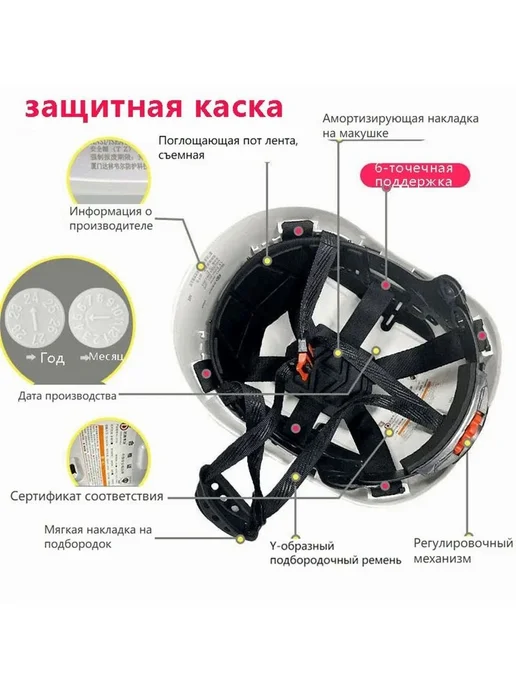 Каска альпинистская с вентиляцией, регулируемая 53–62 см, вариант, фото 2