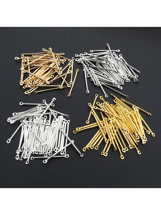 Wadsfred Cabos Соединители для сережек Rhodium, 100 шт, 100 шт, фото 2