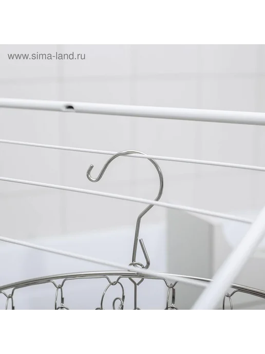 Сималенд Сушилка для белья металлическая с 10 прищепками, серый, фото 4