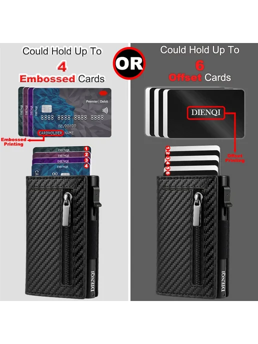 Нет бренда Тонкий RFID-защищенный Кошелек-портмоне С Выдвижным Механизм, черный, фото 3