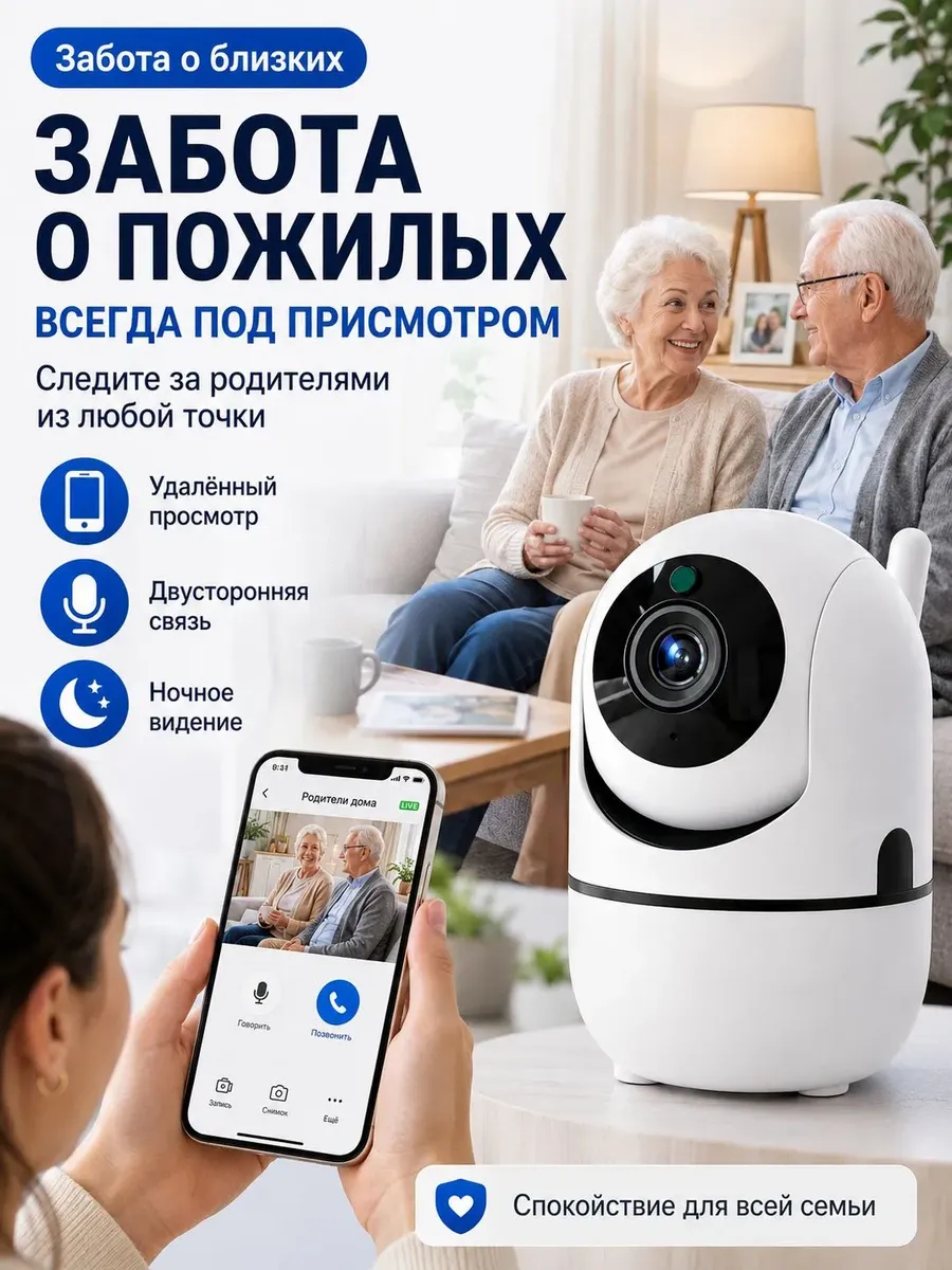 Видеоняня беспроводная камера видеонаблюдения WiFi IP 360 — фото 4