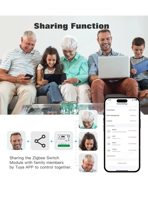 SZKOSTON Mini 1 Gang Wi-Fi Switch Module, WIFI, вариант, фото 6