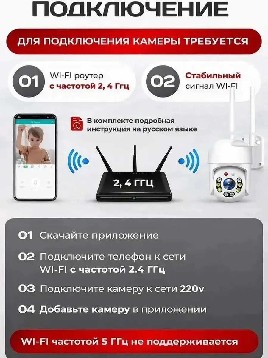 Видеокамера уличная поворотная Wi-Fi V380 PRO A6 — фото 3
