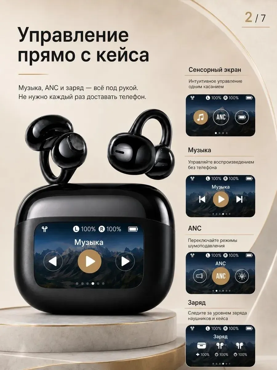 Наушники беспроводные с шумоподавлением Tour Pro 7 — фото 2