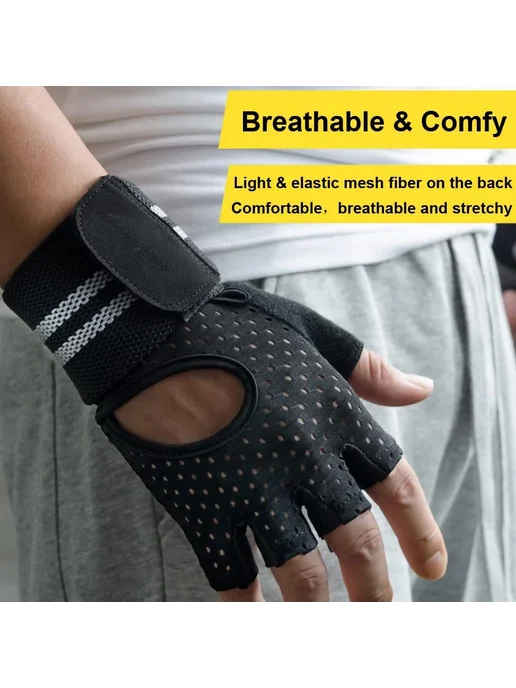 Нет бренда Перчатки для тяжелой атлетики Weight Lifting Glove Синий, M, розовый, фото 6