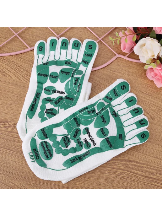 Носки Five Fingers для акупунктурных точек, дышащие, домашни, белый, фото 3
