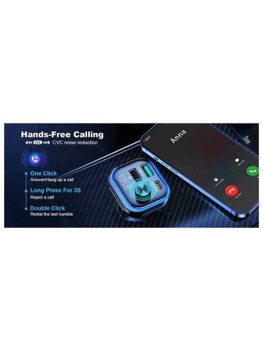 FGHGF FORW-FM-передатчик Bluetooth 5.3, As shown, фото 3