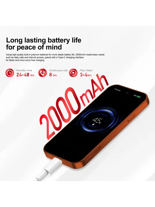 Смартфон SERVO Mini 2026 2/16 ГБ, оранжевый, фото 3