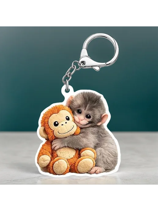 Пара брелков Monkey подвеска котик на рюкзак, авто, ключи, вариант, фото 2