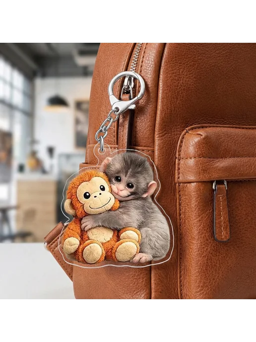 Пара брелков Monkey подвеска котик на рюкзак, авто, ключи, вариант, фото 4