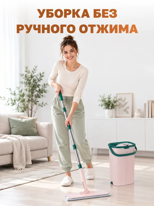 YORK Набор для уборки со шваброй и отжимом телескопическая 10 л, 10 л, фото 2