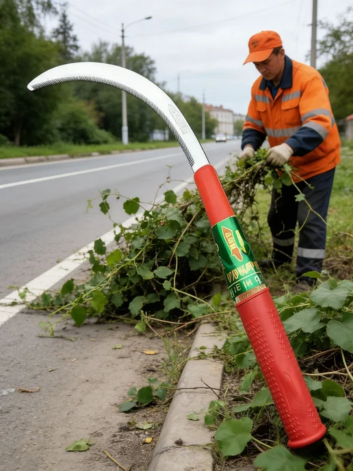 Серп сталь лезвие 18 см 14 мм рукоять 20 см, вариант, фото 6