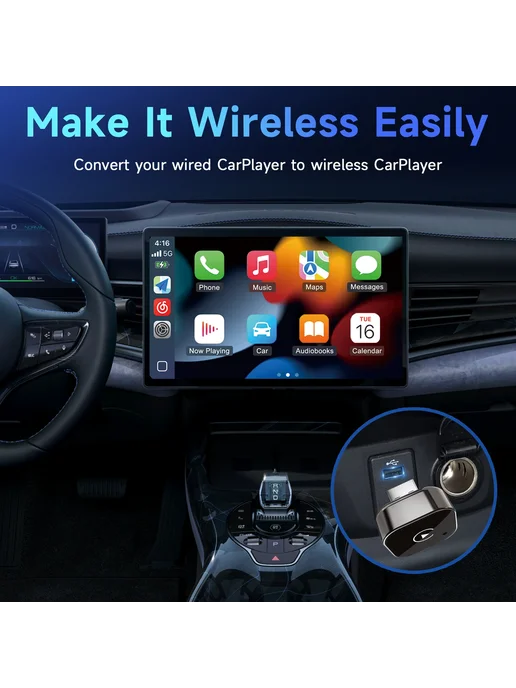 Pionray Беспроводной адаптер CarPlay Android Auto 2 in 1, вариант, фото 4