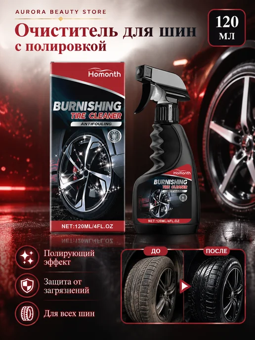 Homonth Очиститель дисков и кузова автомобиля удаление грязи и пыли, 120 мл