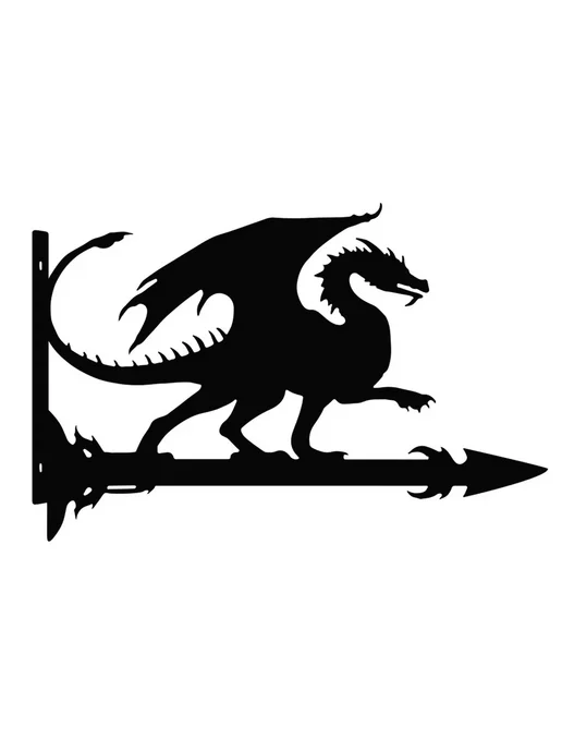 LifeSteel Держатель для кашпо настенный металлический уличный дракон, черный, фото 6
